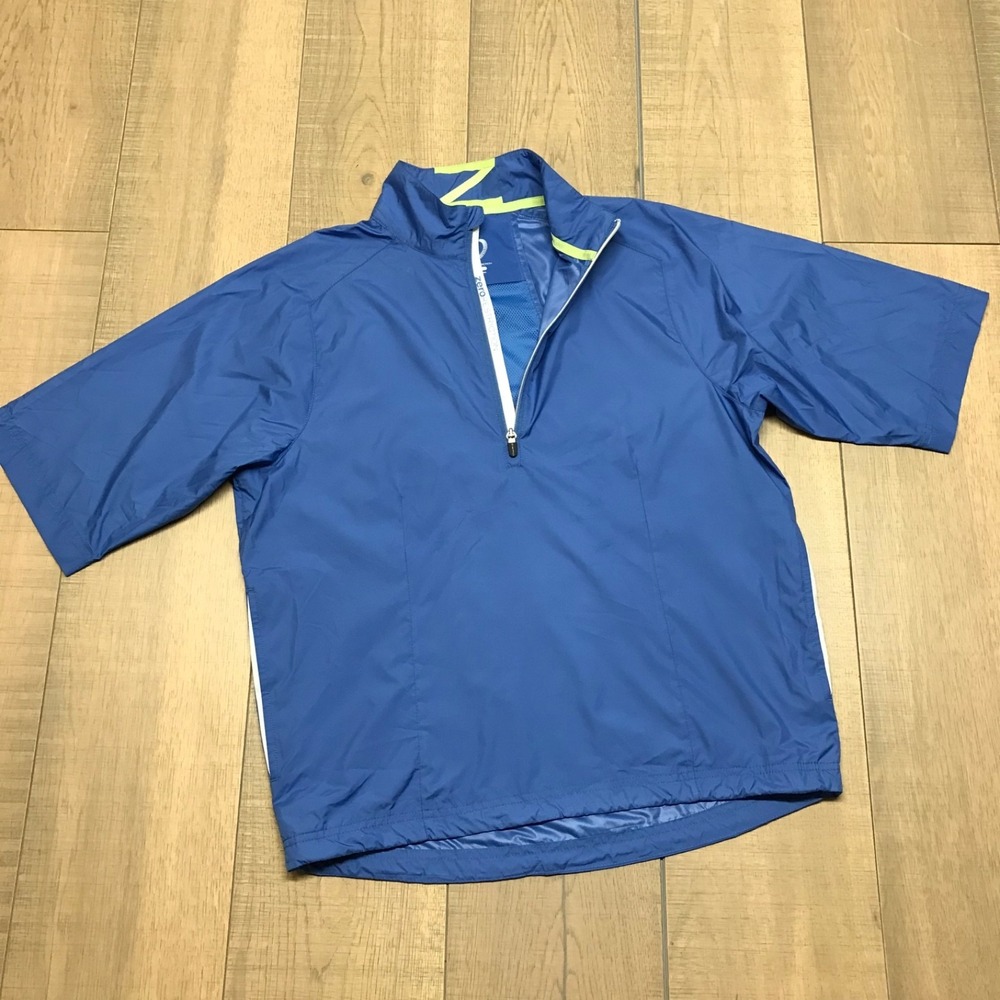 Zero Restriction Jacket Mens S Blue Golf Half Sleeve 1/2 Zip Windbreaker Tour